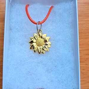Yellow Gold Sunflower Necklace